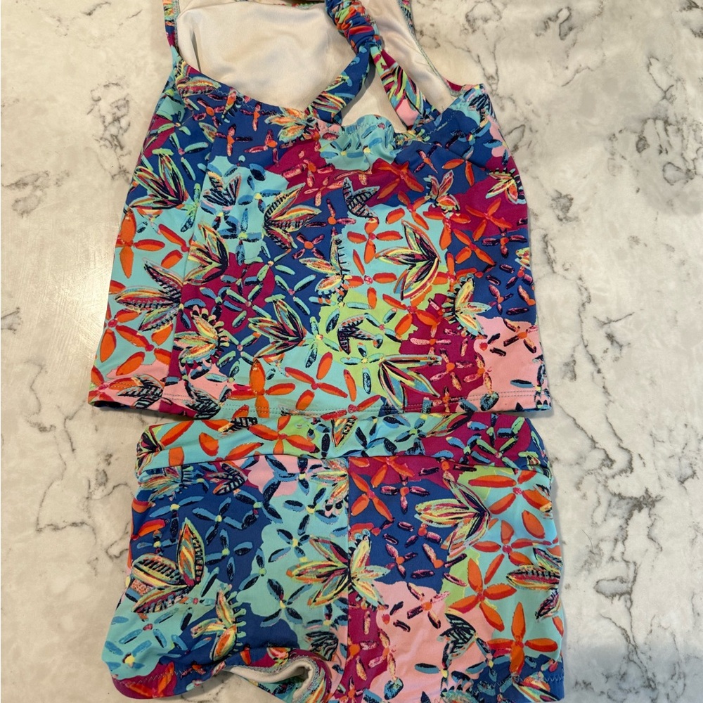 Garnet Hill Kids Floral Tank and Shorts Set